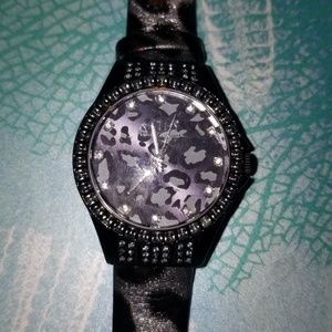 Kathy van Zeeland quartz leopard print watch